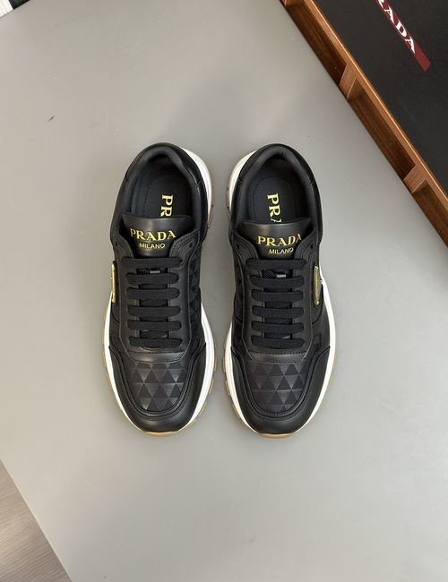 Prada Leather Fabric Casual Sports Sneakers