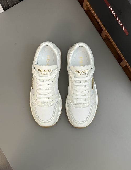 Prada Leather Fabric Casual Sports Sneakers