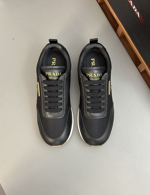 Prada Leather Fabric Stitched Casual Sports Shoes