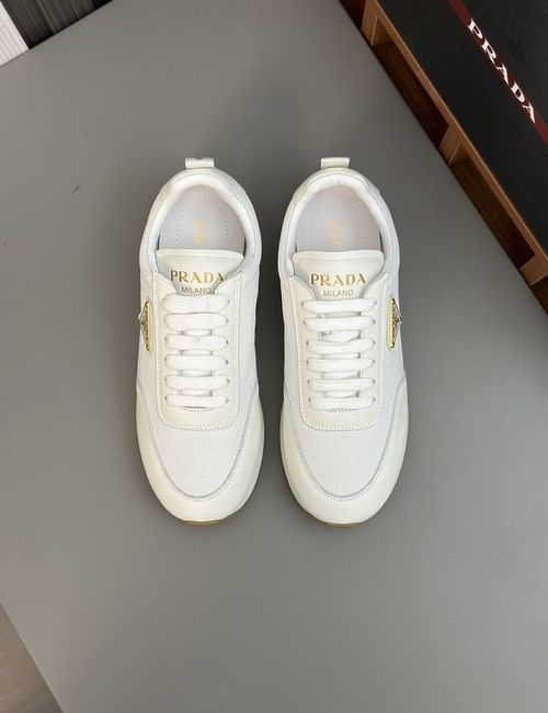 Prada Leather Fabric Stitched Casual Sports Shoes