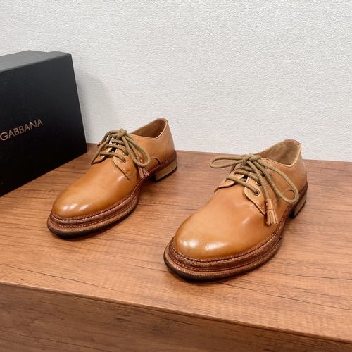 Dolce & Gabbana DG Brogue Carved Leather Derby Shoes