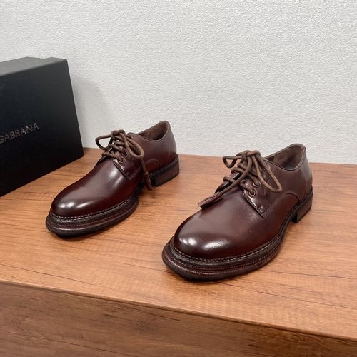 Dolce & Gabbana DG Brogue Carved Leather Derby Shoes