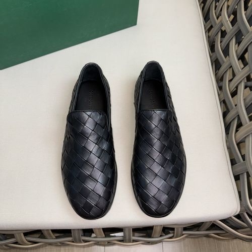 Bottega Veneta BV Woven Leather Loafers With Leather Sole