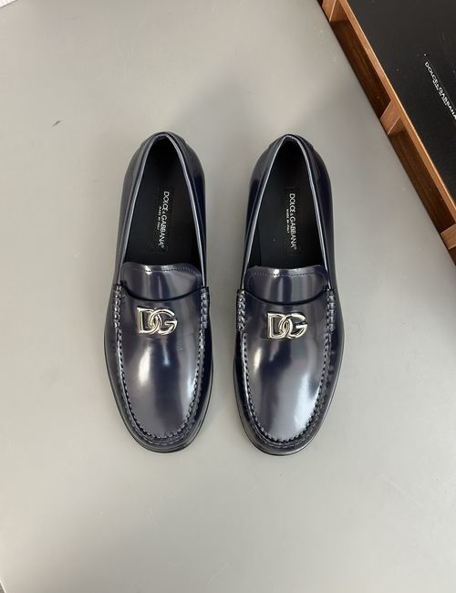 Dolce & Gabbana DG Leather Moccasin Loafer With DG Logo Accent