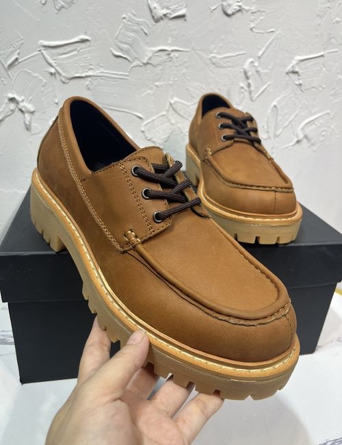 Prada Patent Leather Lace-Up Loafer Shoes