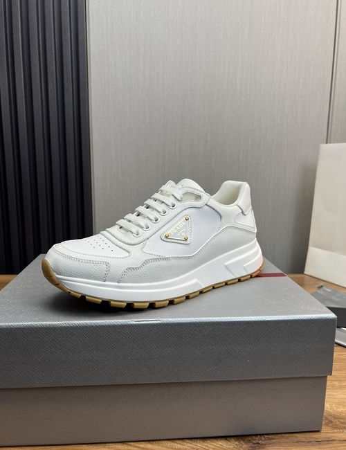 Prada Stitched Cow Leather Casual Shoes With Original Sole