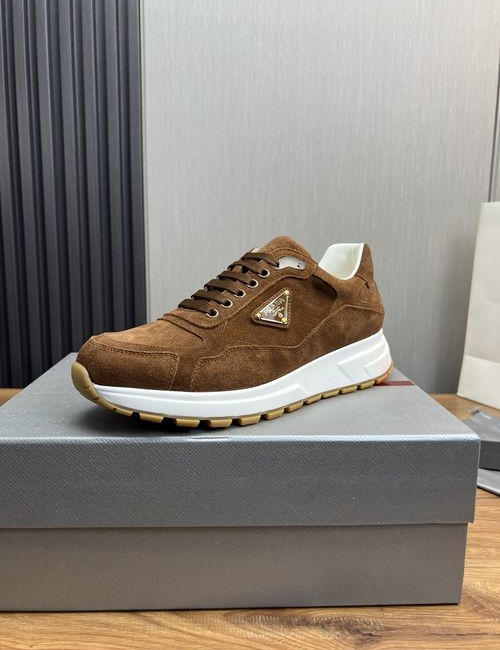 Prada Suede Cow Leather Casual Shoes With Original Sole