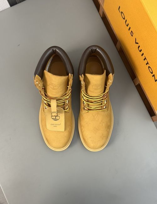 Louis Vuitton LV Timberland Collaboration Ankle Boots With Monogram Detail