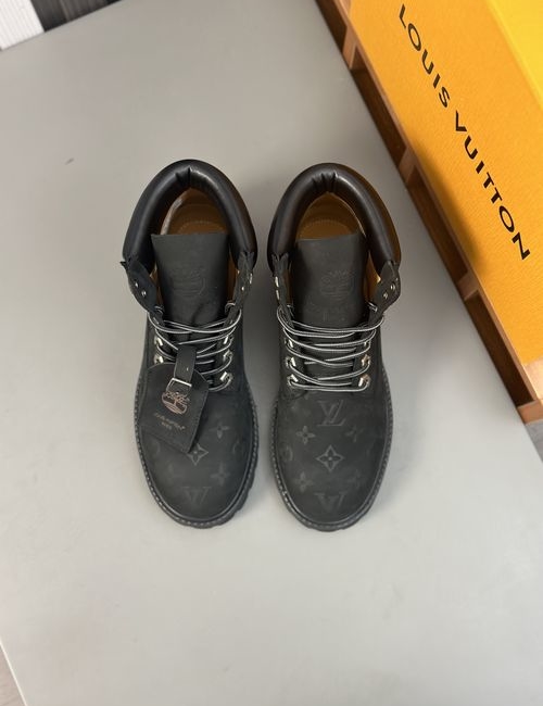 Louis Vuitton LV Timberland Collaboration Ankle Boots With Monogram Accents