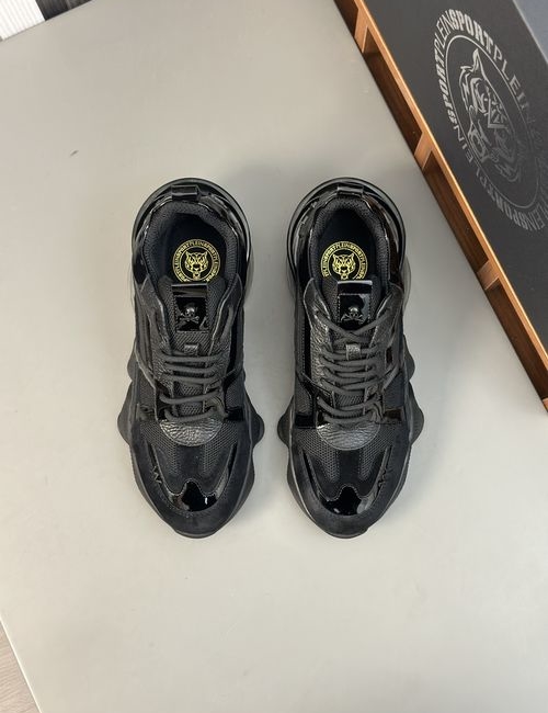 Philipp Plein Premium Leather Mesh Casual Sports Shoes