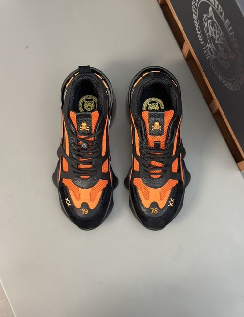 Philipp Plein Premium Leather Mesh Casual Sports Shoes