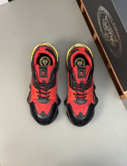 Philipp Plein Premium Leather Mesh Casual Sports Shoes