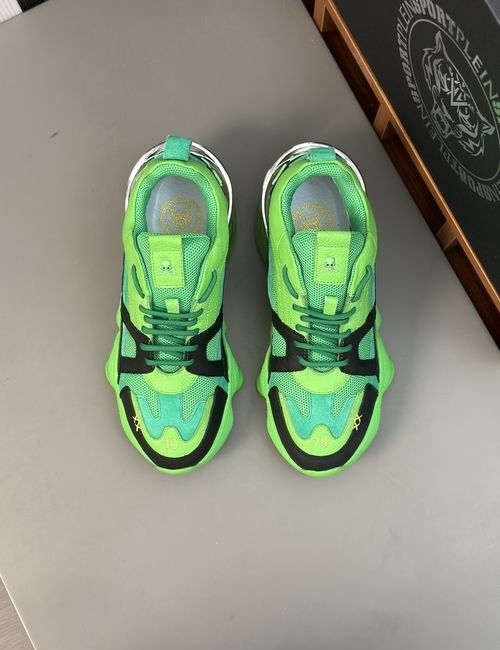 Philipp Plein Premium Leather Mesh Casual Sports Shoes