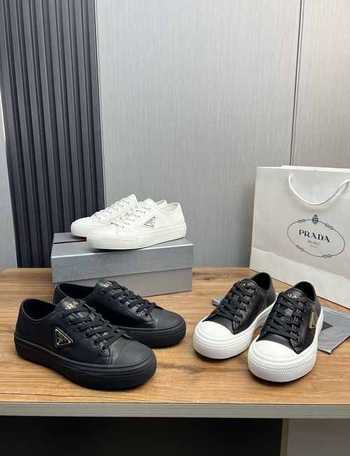 Prada Cow Leather Casual Shoes With Original Sole