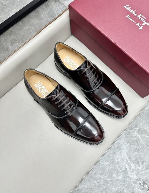 Ferragamo Business Dress Shoes Cowhide Leather Sole