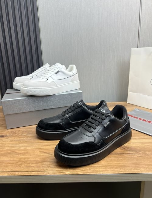 Prada Cow Leather Mesh Casual Shoes With Original Sole