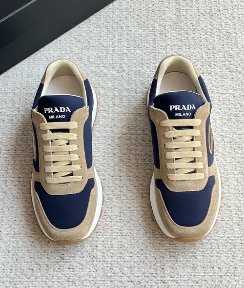 Prada Waterproof Mesh Leather Casual Sneakers