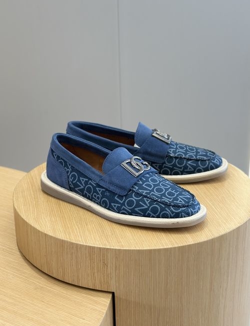 Dolce & Gabbana DG New Florio Suede Moccasin Shoes