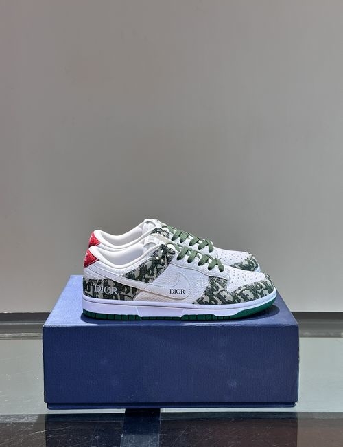 Christian Dior CD Canvas Leather Casual Sneakers Rubber Sole