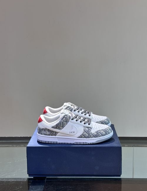 Christian Dior CD Canvas Leather Casual Sneakers Rubber Sole