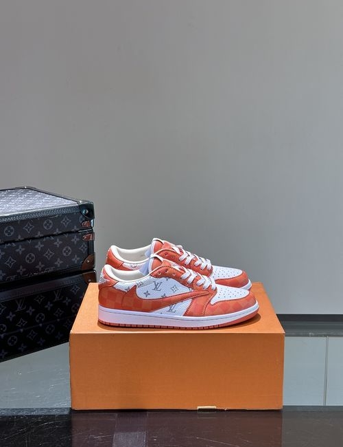 Louis Vuitton LV Canvas Leather Casual Sneakers Rubber Sole