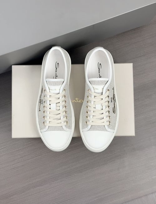 Santoni Leather Casual Shoes Mesh Lining IP TPU Sole