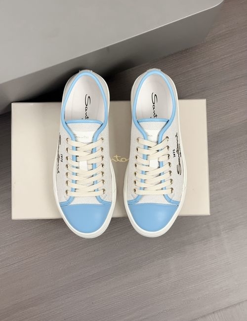 Santoni Leather Casual Shoes Mesh Lining IP TPU Sole