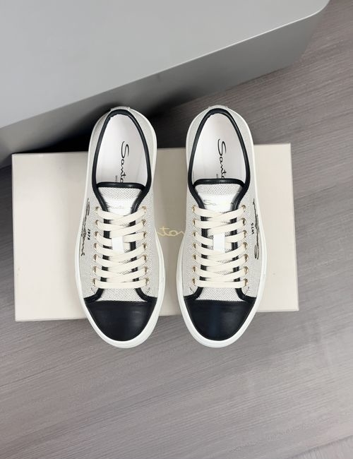 Santoni Leather Casual Shoes Mesh Lining IP TPU Sole