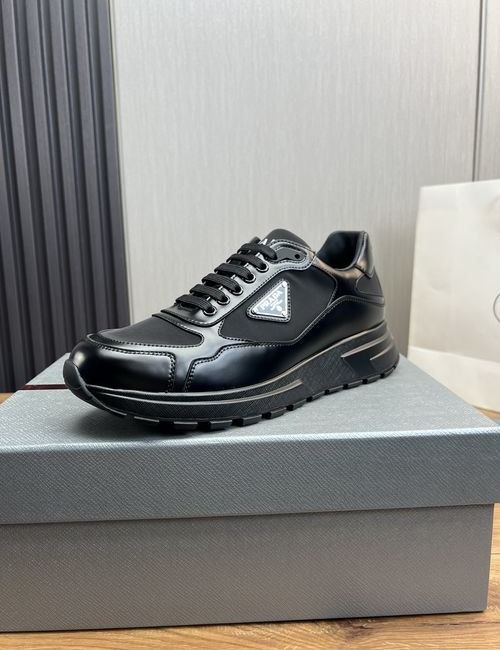 Prada Suede Cow Leather Casual Shoes With Original Sole