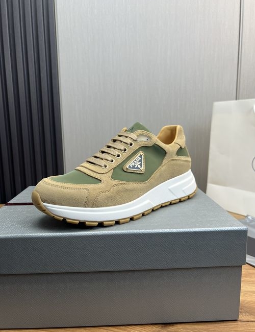 Prada Suede Cow Leather Casual Shoes With Original Sole
