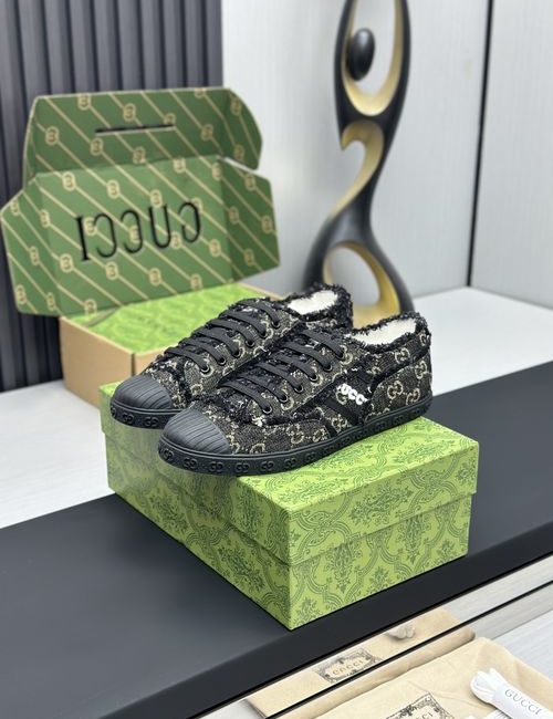 Gucci GG Canvas Embroidered Shell-toe Sneakers