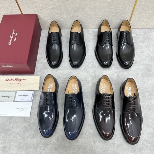 Ferragamo Oxford Shoes Cowhide Leather Sole