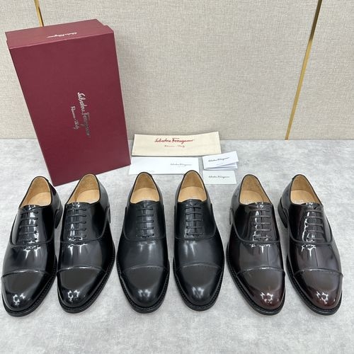 Ferragamo Calfskin Oxford Dress Shoes