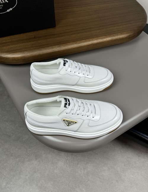 Prada High Quality Leather With Metal Logo Sole