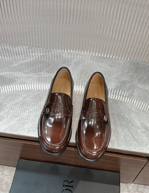 Christian Dior CD Patent Leather Loafers With Leather Sole