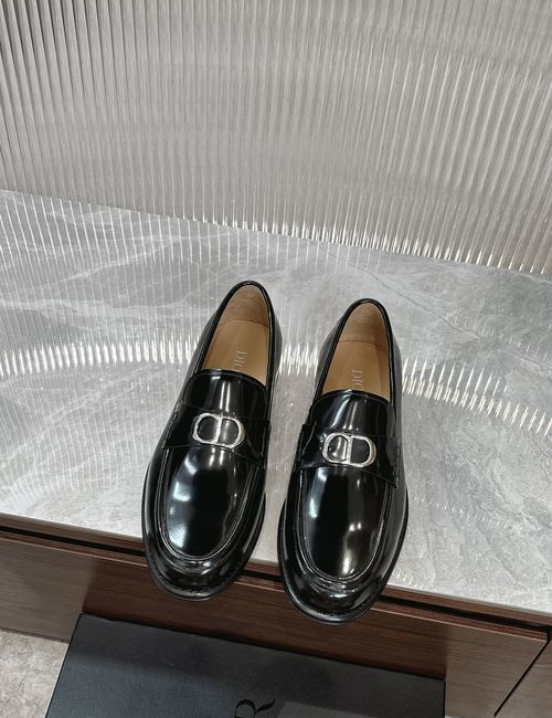 Christian Dior CD Patent Leather Loafers With Leather Sole