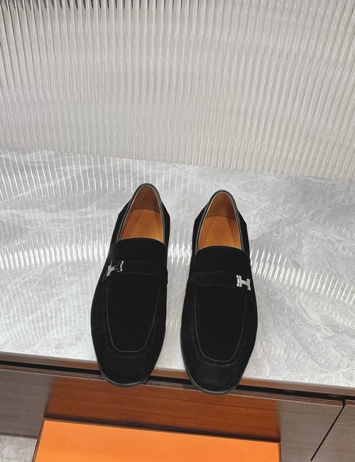 Hermes Loafers Leather Upper Durable Sole