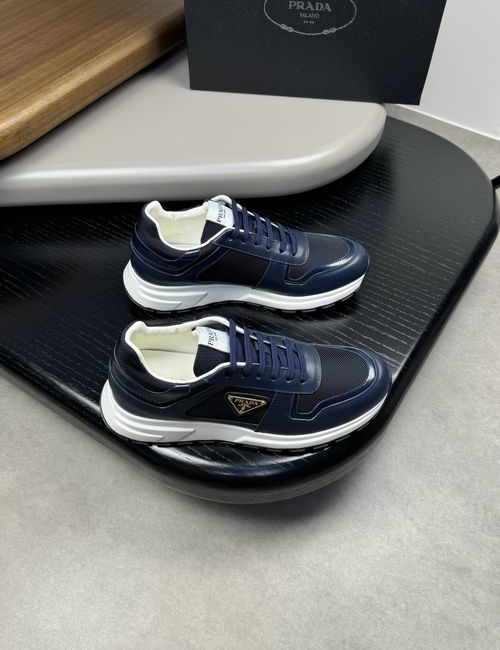Prada Nappa Leather Canvas Casual Shoes