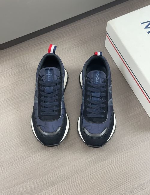 Moncler Leather Mesh Stitching Casual Sneakers