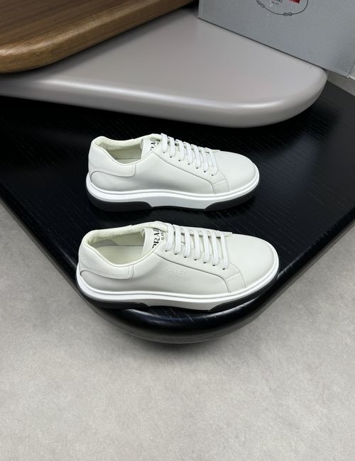 Prada Nappa Leather Sneakers With Embossed Logo