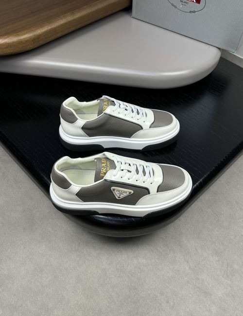 Prada Patent Leather Sneakers With Metal Accent
