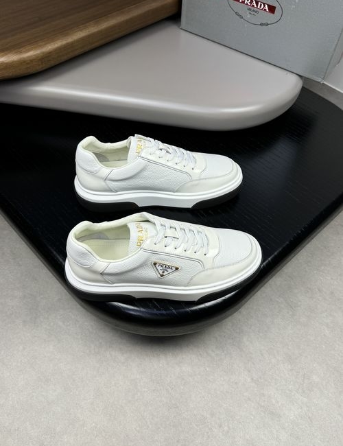 Prada Patent Leather Sneakers With Metal Accent
