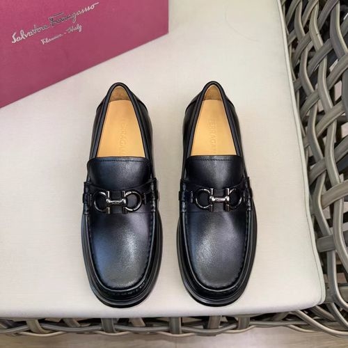 Ferragamo Leather Dress Shoes Hand-stitched Comfortable