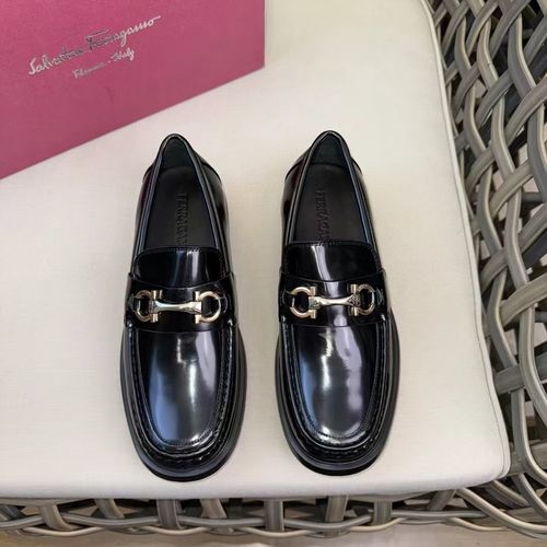 Ferragamo Leather Dress Shoes Hand-stitched Comfortable