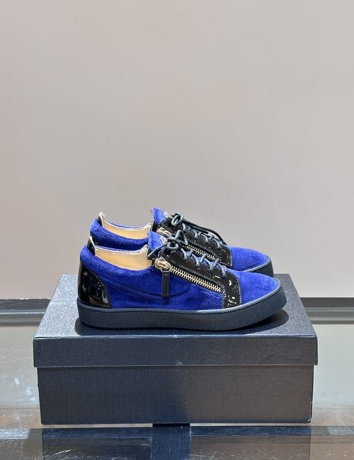 Giuseppe Zanotti Velvet Low-top Casual Sneakers With Side Zipper