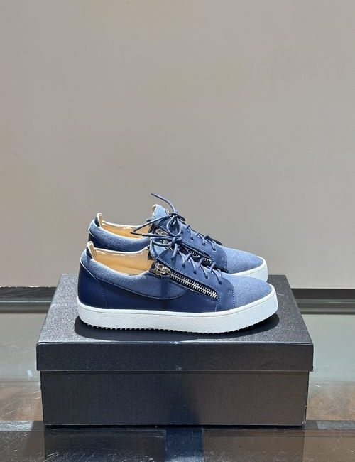 Giuseppe Zanotti Denim Low-top Casual Sneakers With Side Zipper