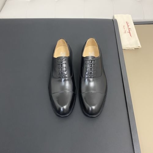 Ferragamo Casual Leather Shoes Cowhide Leather Sole