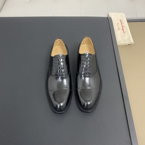 Ferragamo Casual Leather Shoes Cowhide Leather Sole