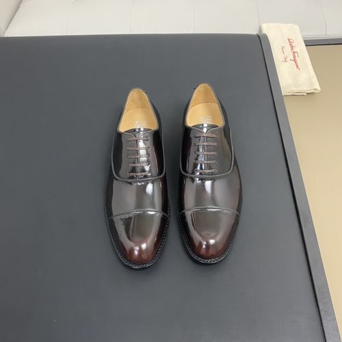 Ferragamo Casual Leather Shoes Cowhide Leather Sole
