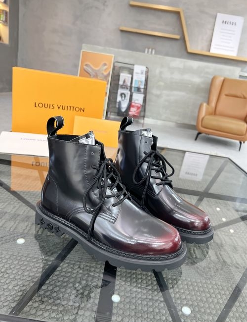 Louis Vuitton LV High-top Leather Boots With Rubber Sole